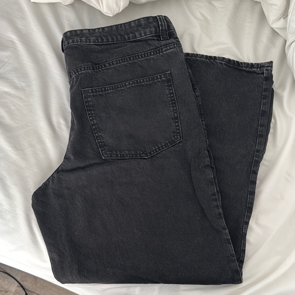 H&M Wide Leg Black Denim Jeans